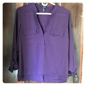 Forever 21 purple button blouse. Sz small